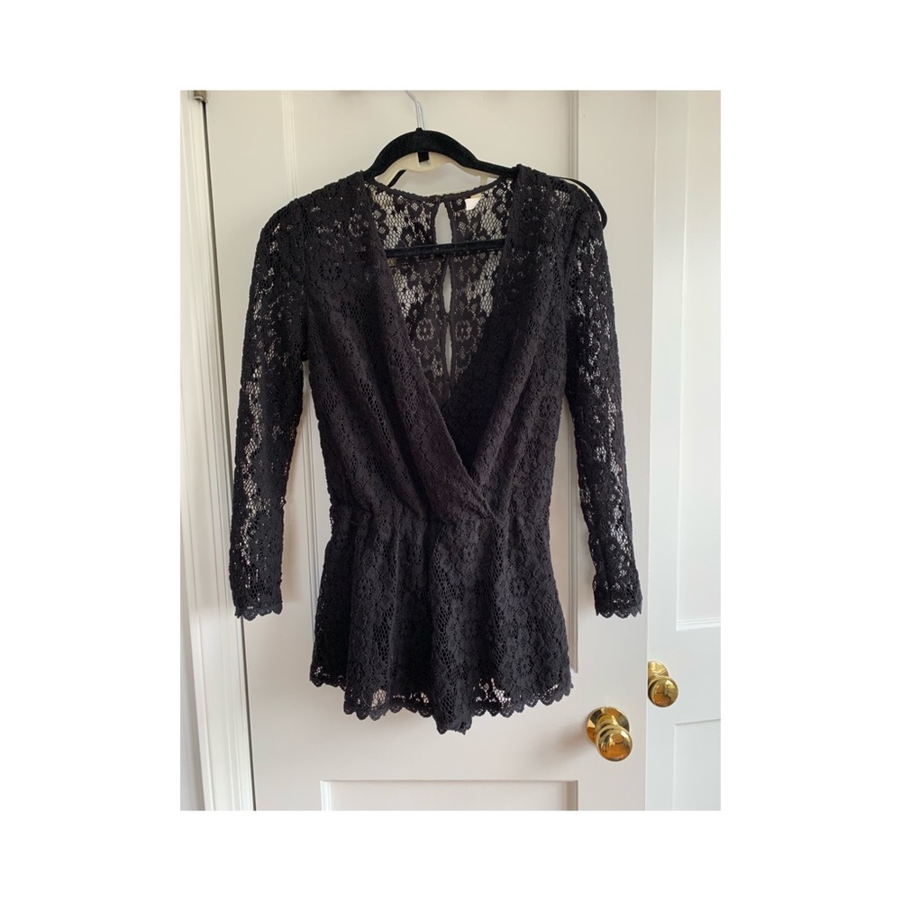 Black lace romper, free people